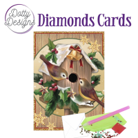 D0tty Design® - Set van 4 diamond painting kerstkaarten 10x15cm: (set 14)